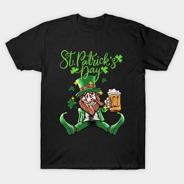 The Saint Patrick's Day with drunk Leprechaun holding beer? Why not? T-Shirt by UnCoverDesign